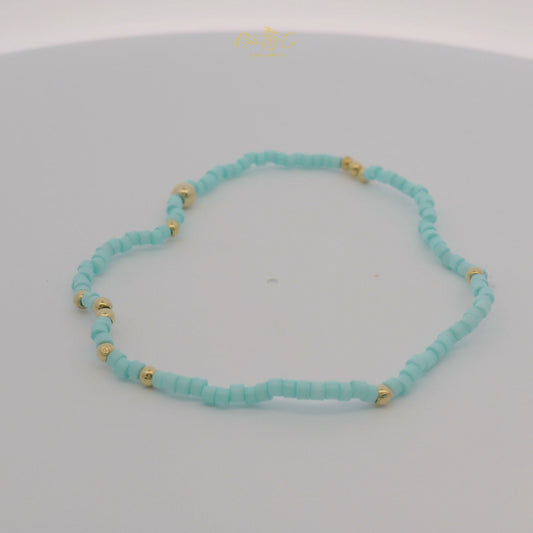 Charming Aqua Beaded Bracelet