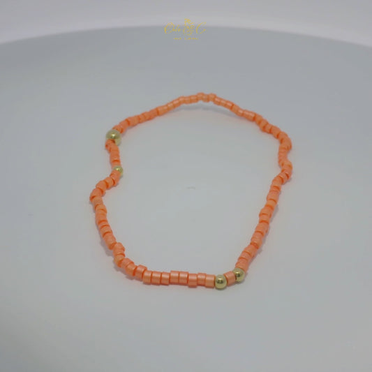 Charming Orange Beaded Necklace