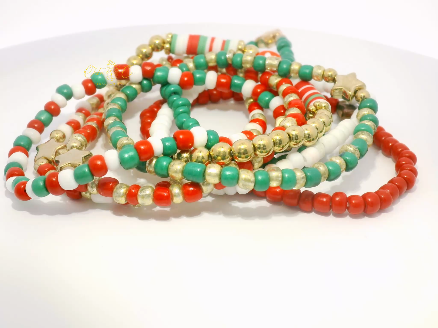 Colorful Beaded Bracelets Perfect for Christmas Set