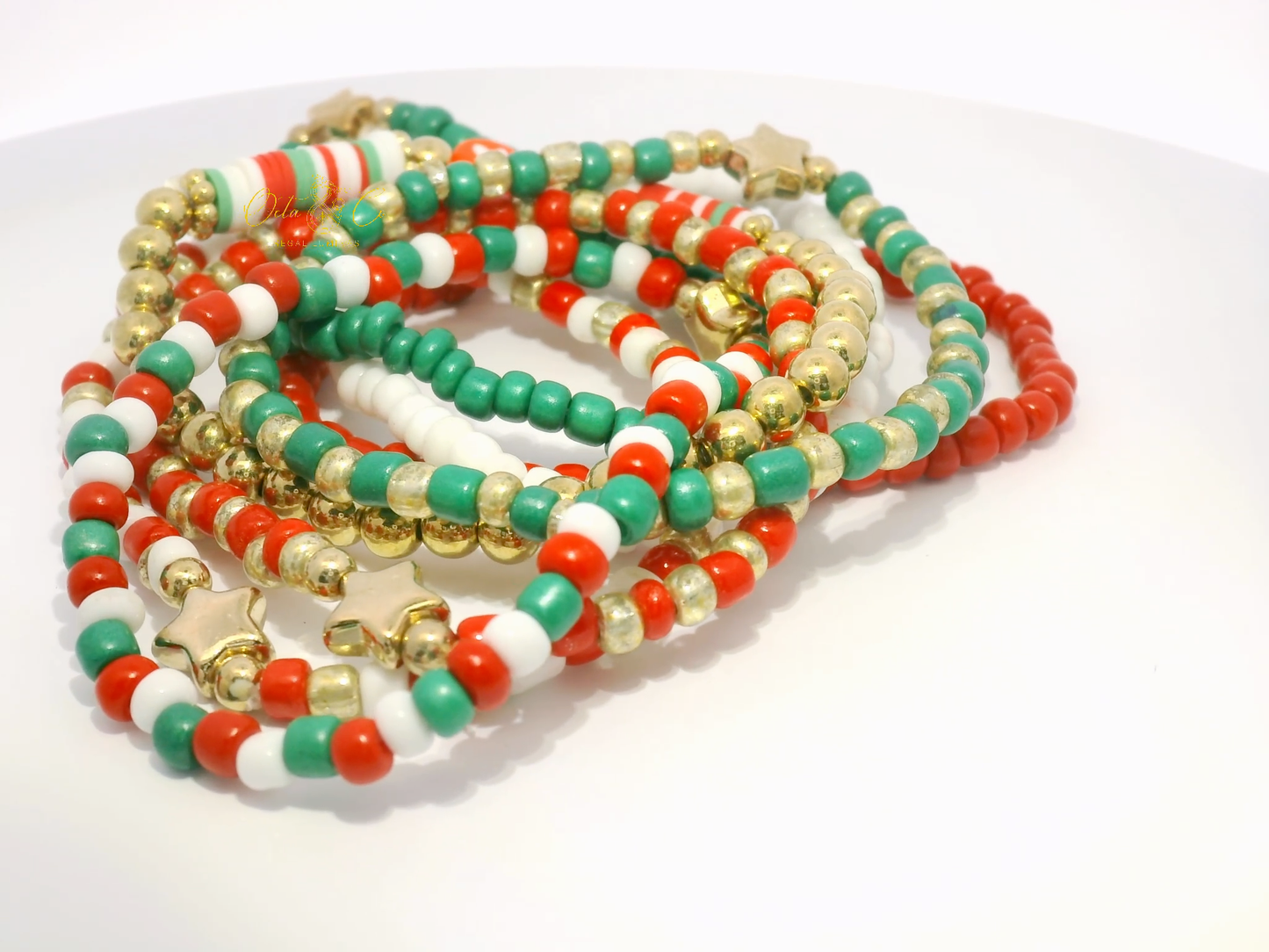 Colorful Beaded Bracelets Perfect for Christmas Set