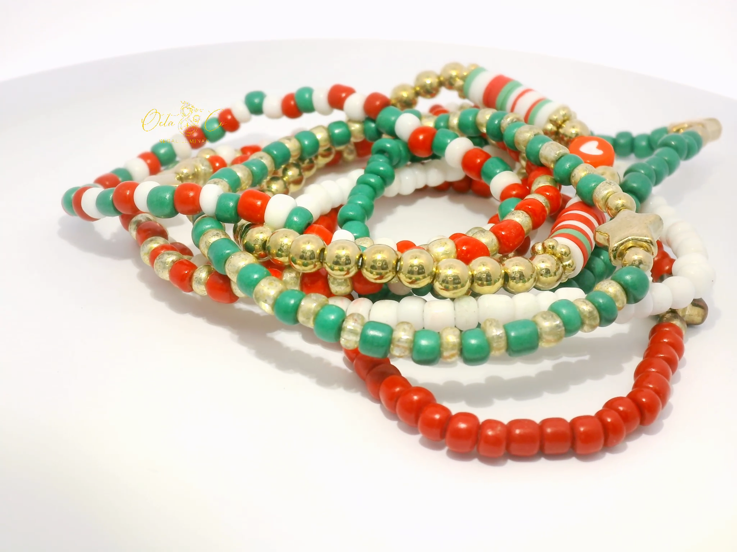 Colorful Beaded Bracelets Perfect for Christmas Set