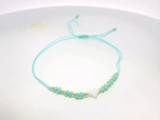 Elegant Aqua Beaded Bracelet