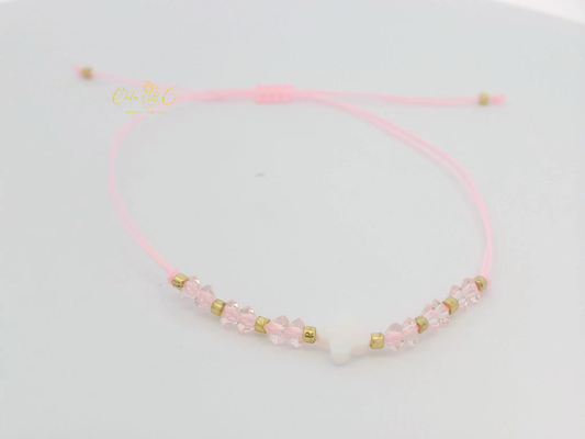 Delicate Pink Beaded Bracelet