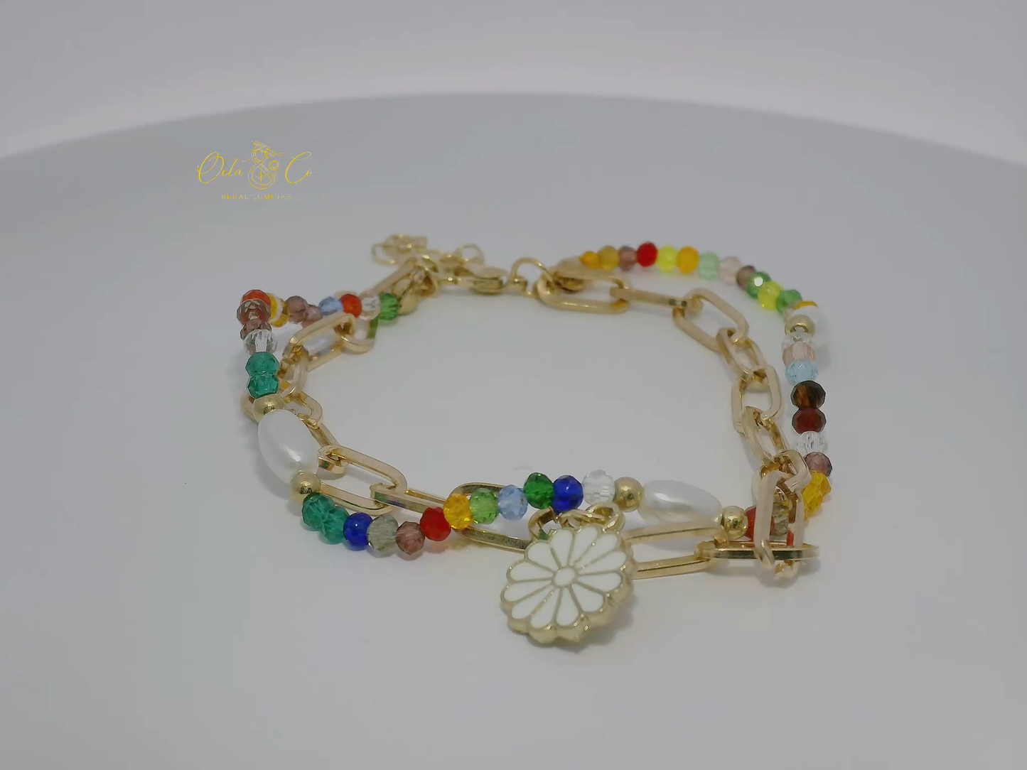 Colorful Floral Charm Bracelet