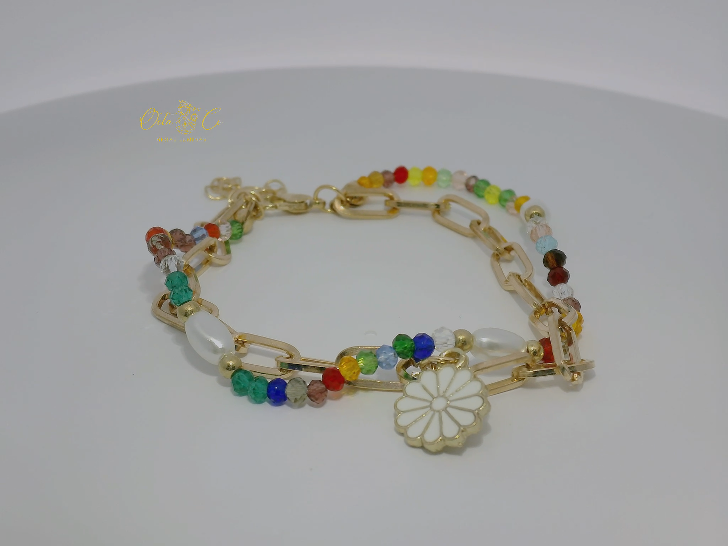 Colorful Floral Charm Bracelet