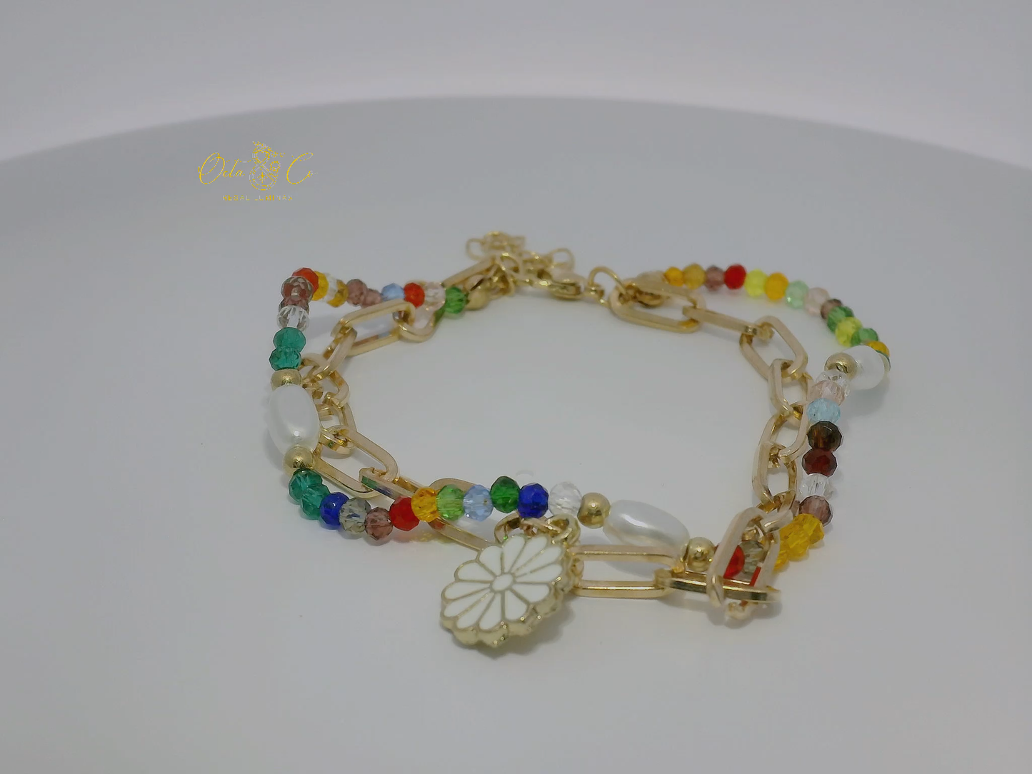 Colorful Floral Charm Bracelet