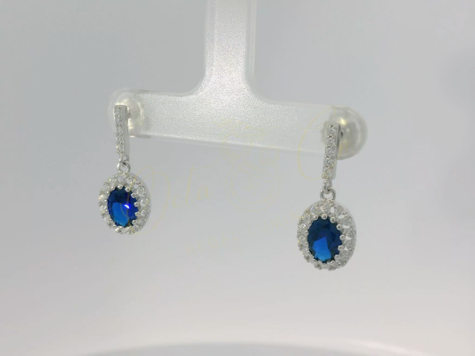 Elegant Blue Gemstone Earrings