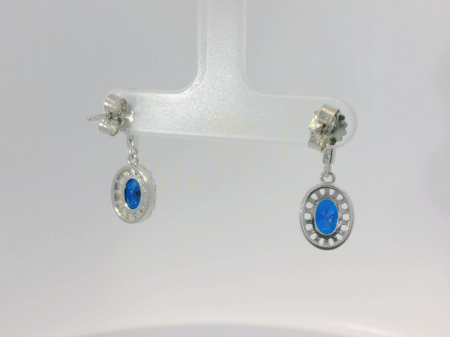 Elegant Blue Gemstone Earrings