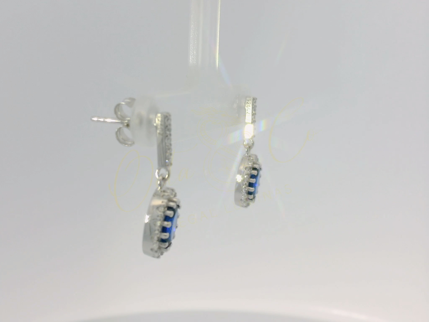 Elegant Blue Gemstone Earrings