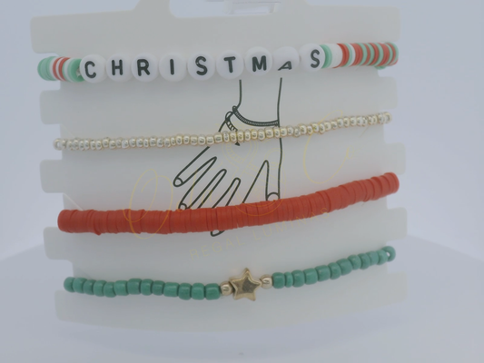 Festive Christmas Bracelet Set