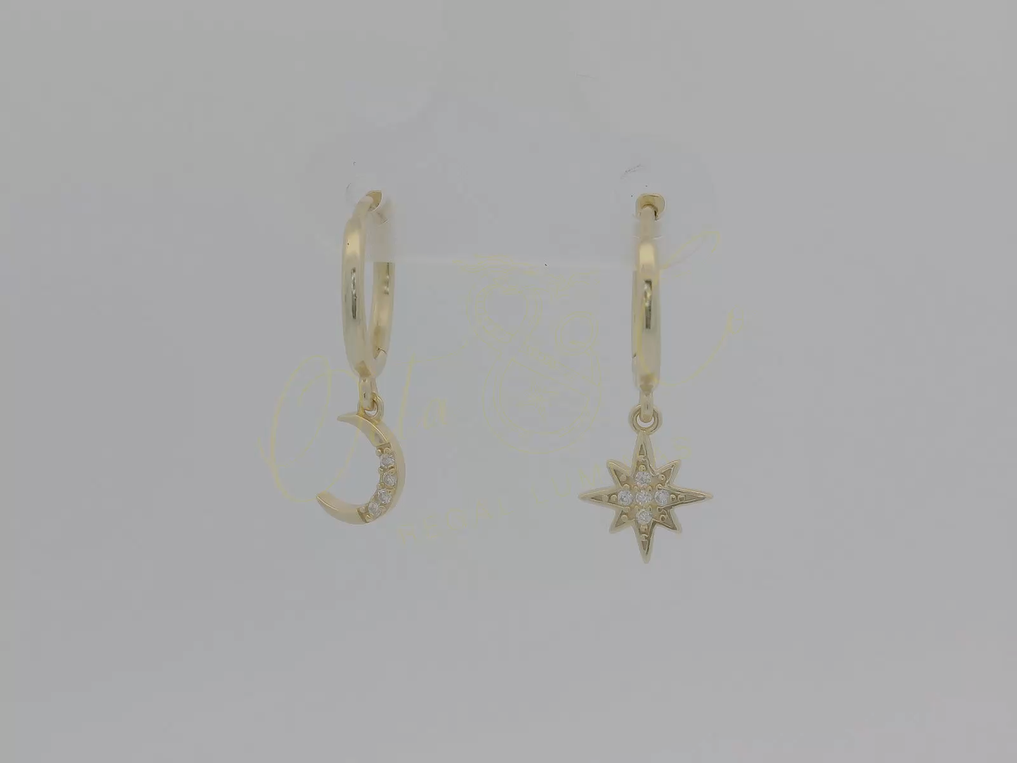 Elegant Moon and Star Earrings