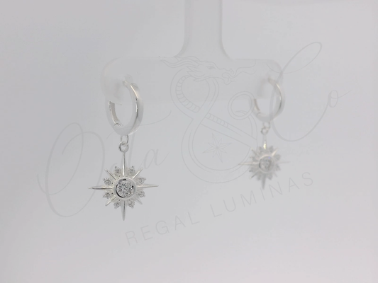 Elegant Silver Starburst Earrings